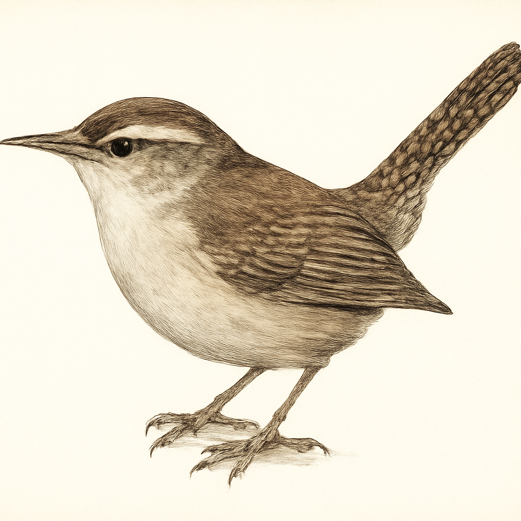 Bewick's Wren illustration