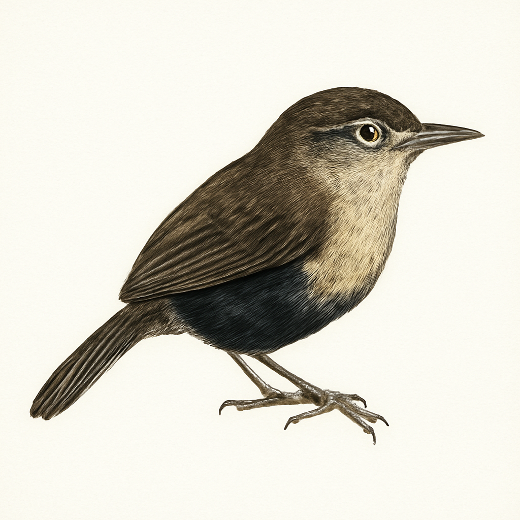 Illustratie van Zwartbuikwinterkoning