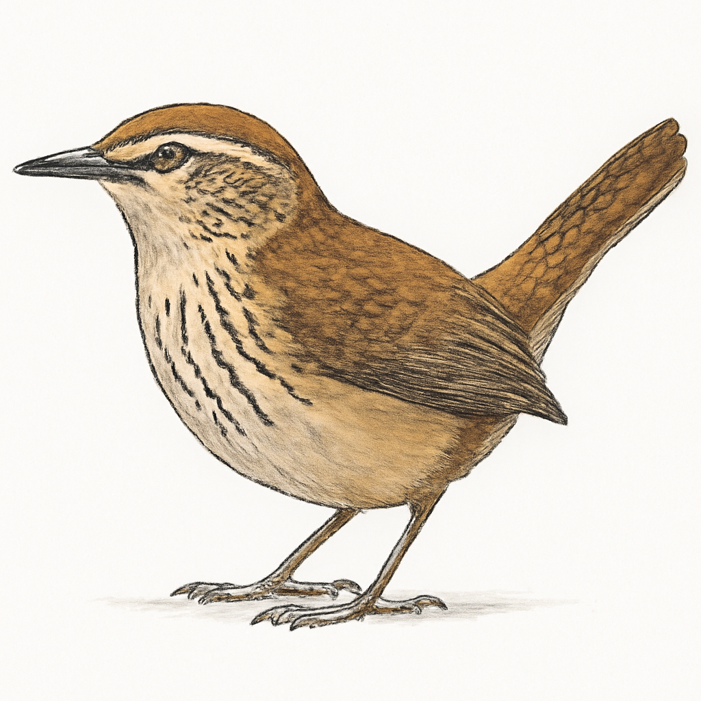 Stripe-breasted Wren illustration