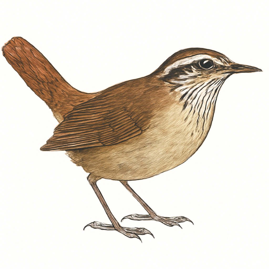 Ilustração de stripe-throated wren