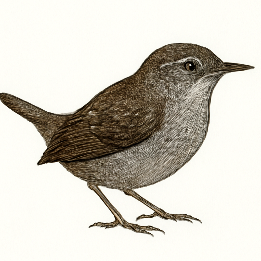 Illustration de Troglodyte à poitrine grise