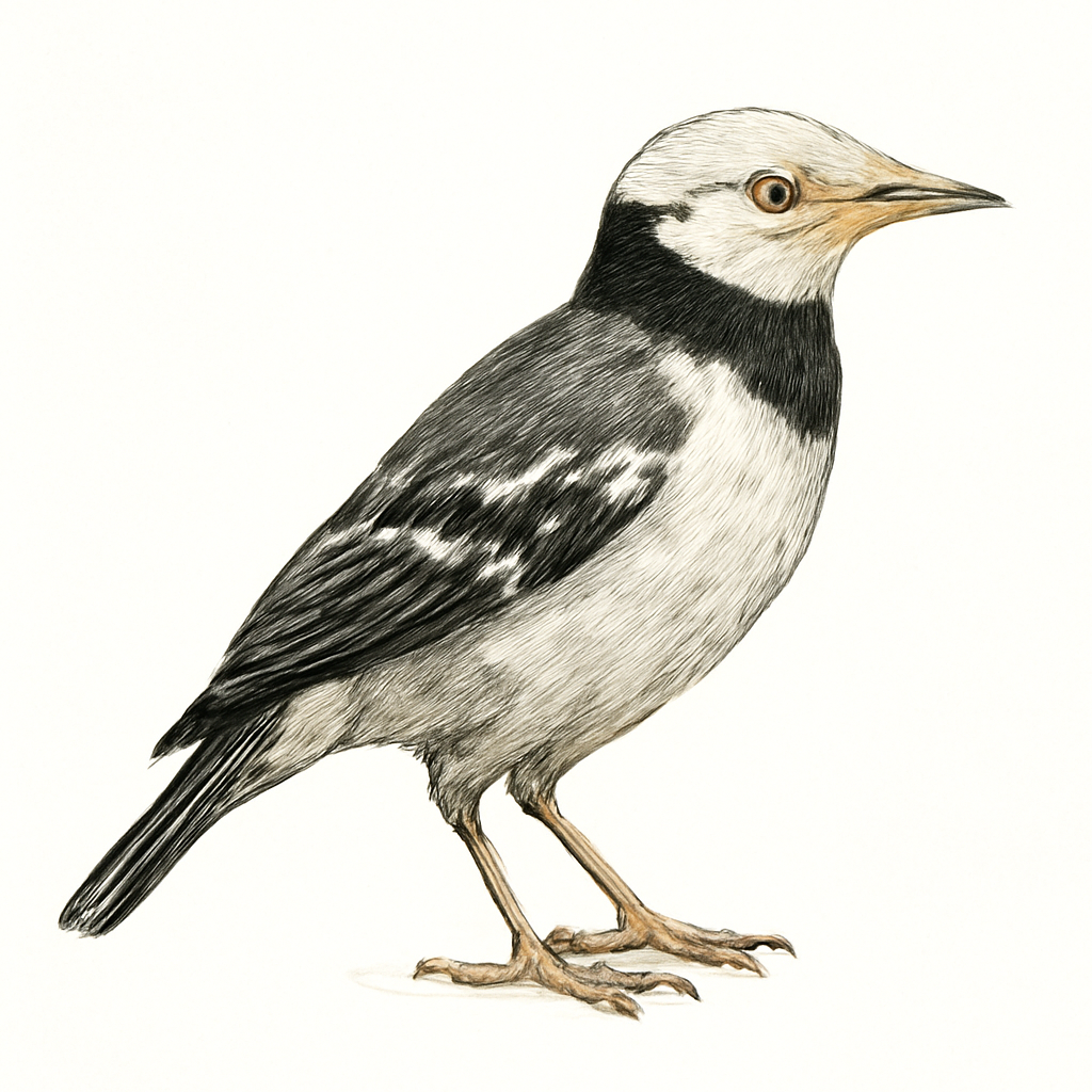 Ilustração de black-collared starling