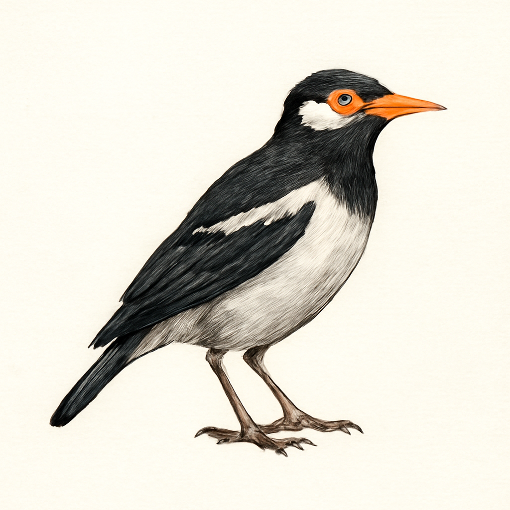 Illustration de Étourneau pie