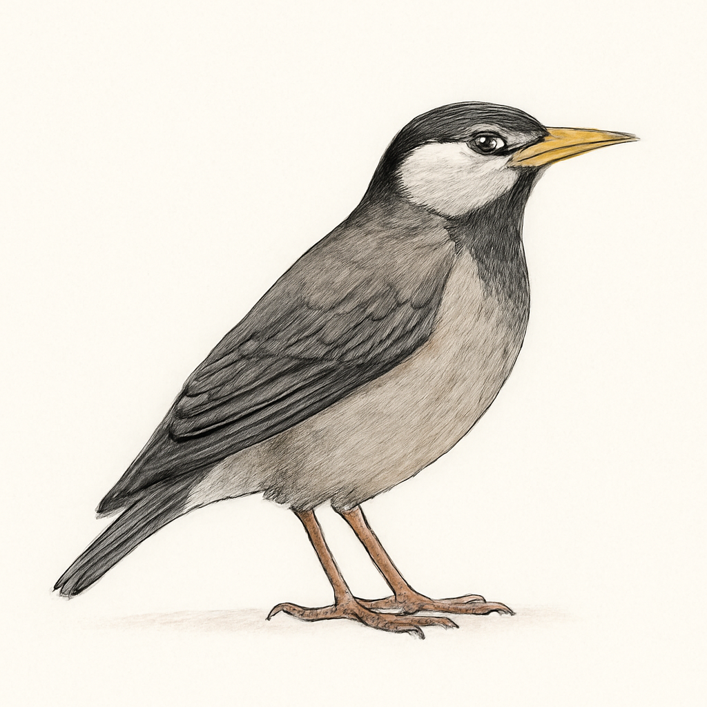 Illustrazione di White-cheeked Starling