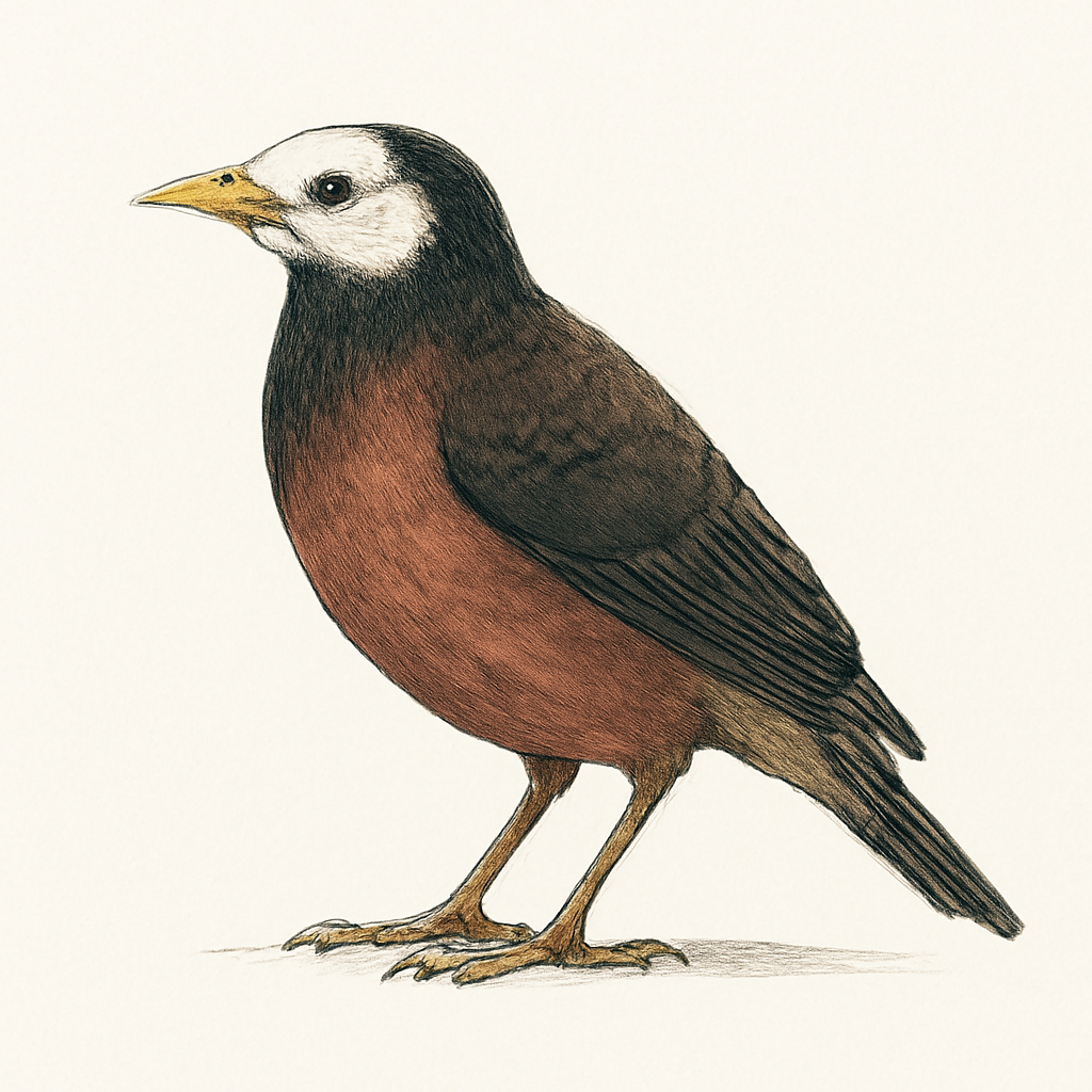 Illustration von Fahlbürzelmaina