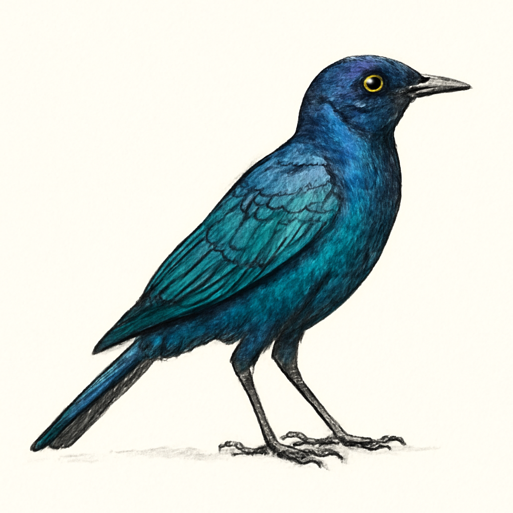 Illustrazione di Meves's Starling