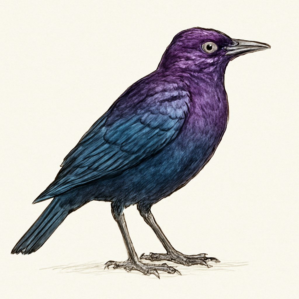 Purple Starling illustration