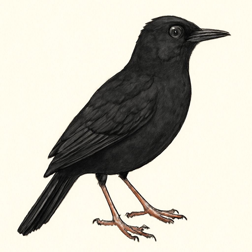 Ilustración de Pájaro Gato Negro