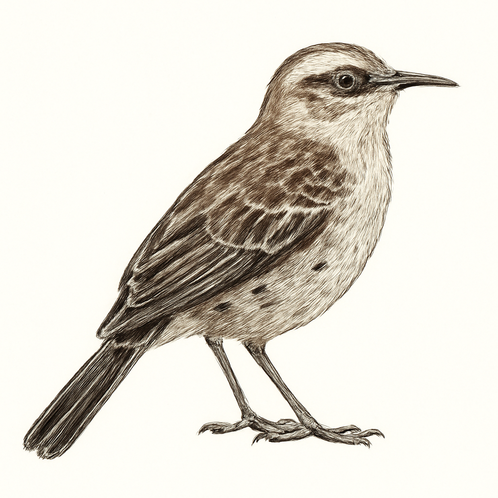 Illustratie van Galapagosspotlijster