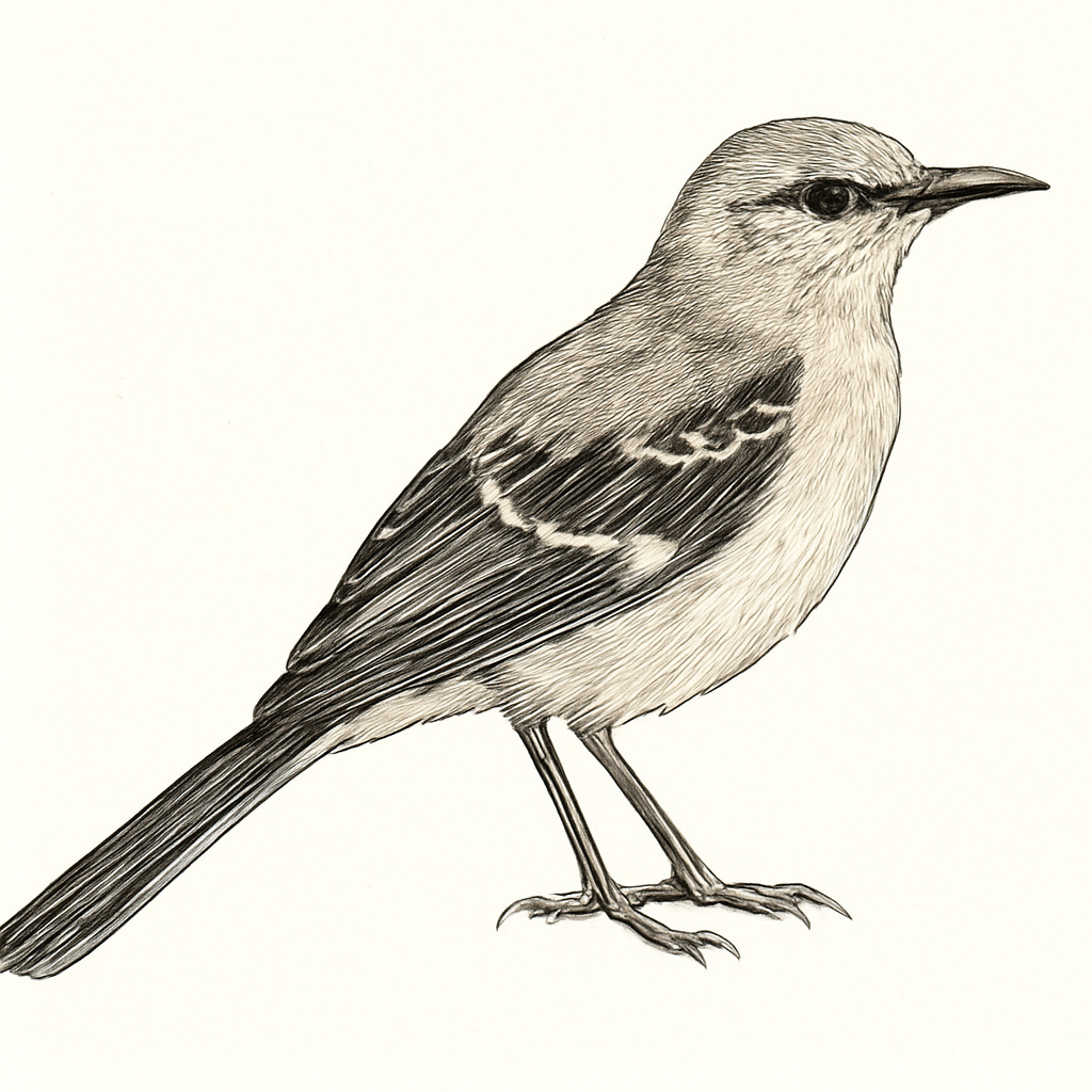 Northern Mockingbird illustration