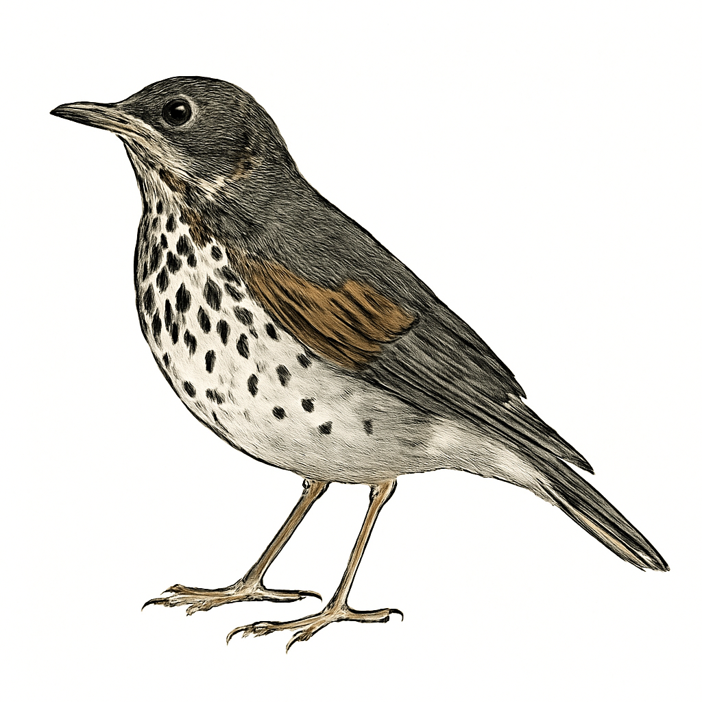 Ilustración de Zorzal Siberiano