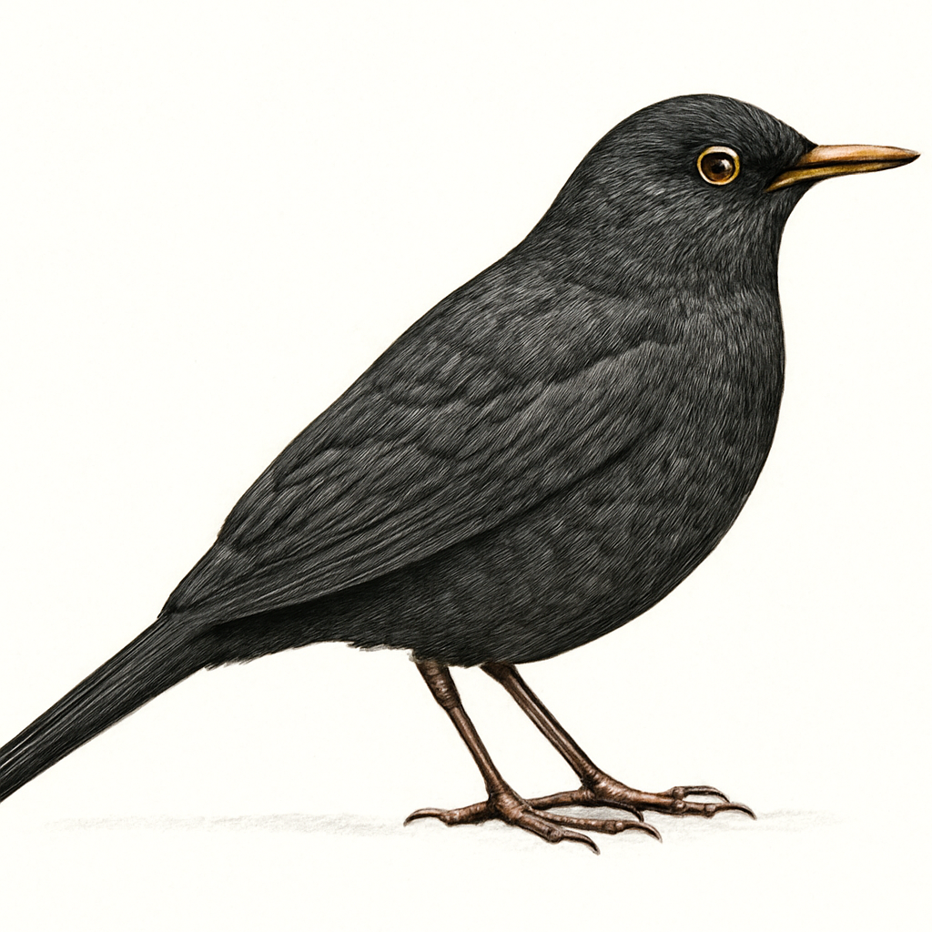 Eurasian Blackbird illustration