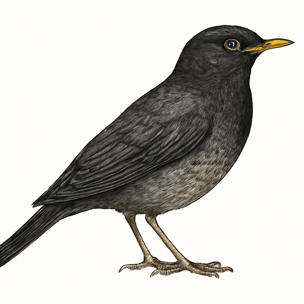 Chinese Blackbird illustration