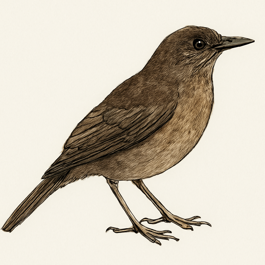 Ilustración de Zorzal Piquinegro
