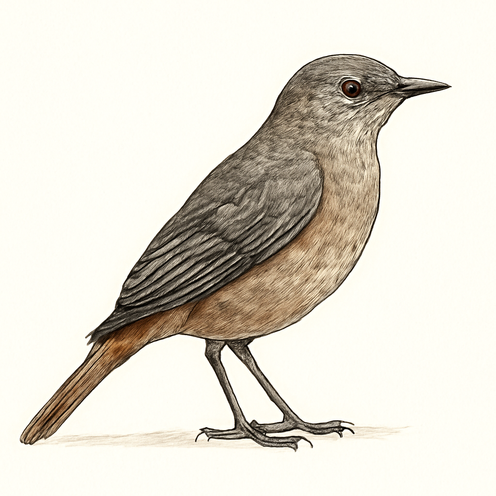 Tickell's Thrush illustration