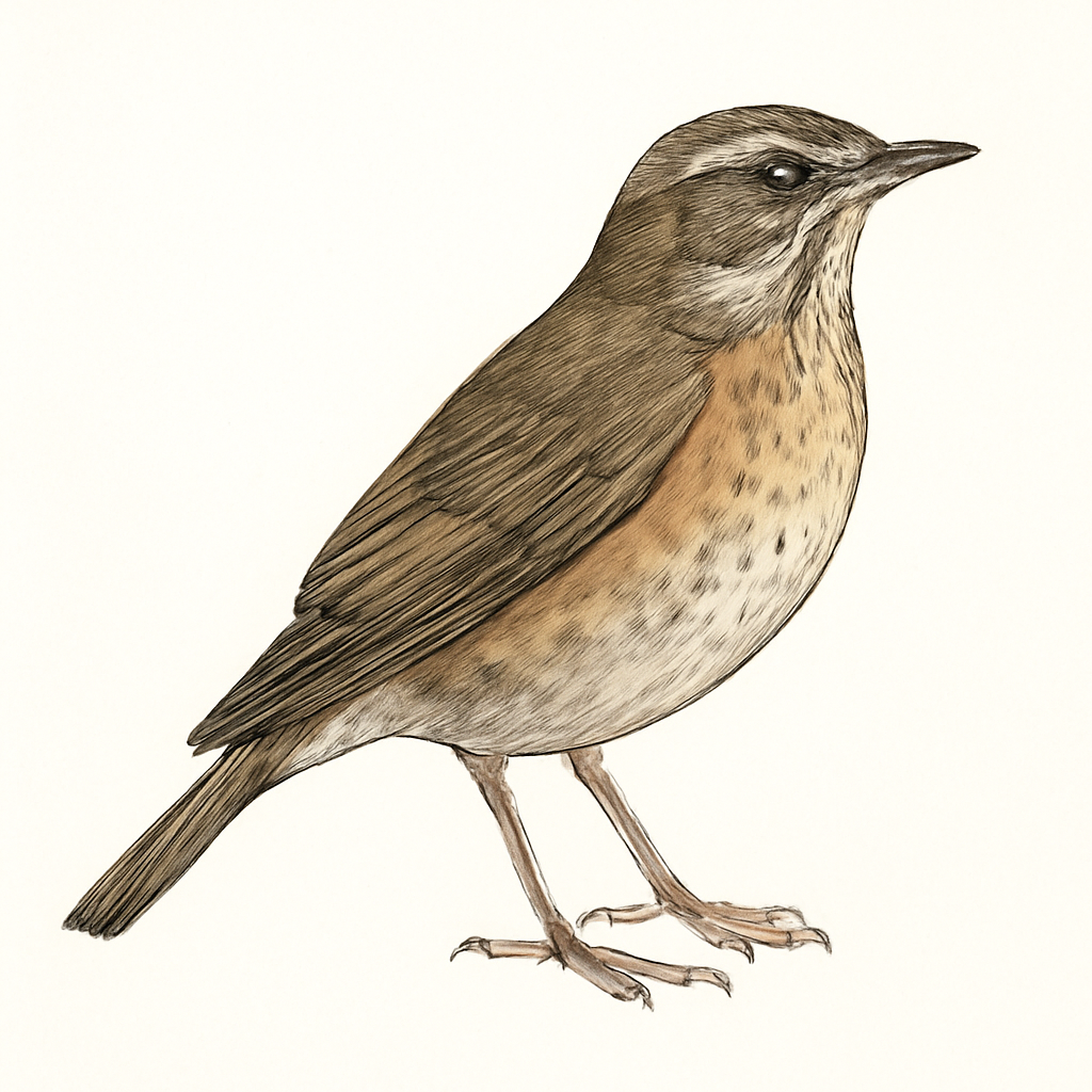 Eyebrowed Thrush illustration