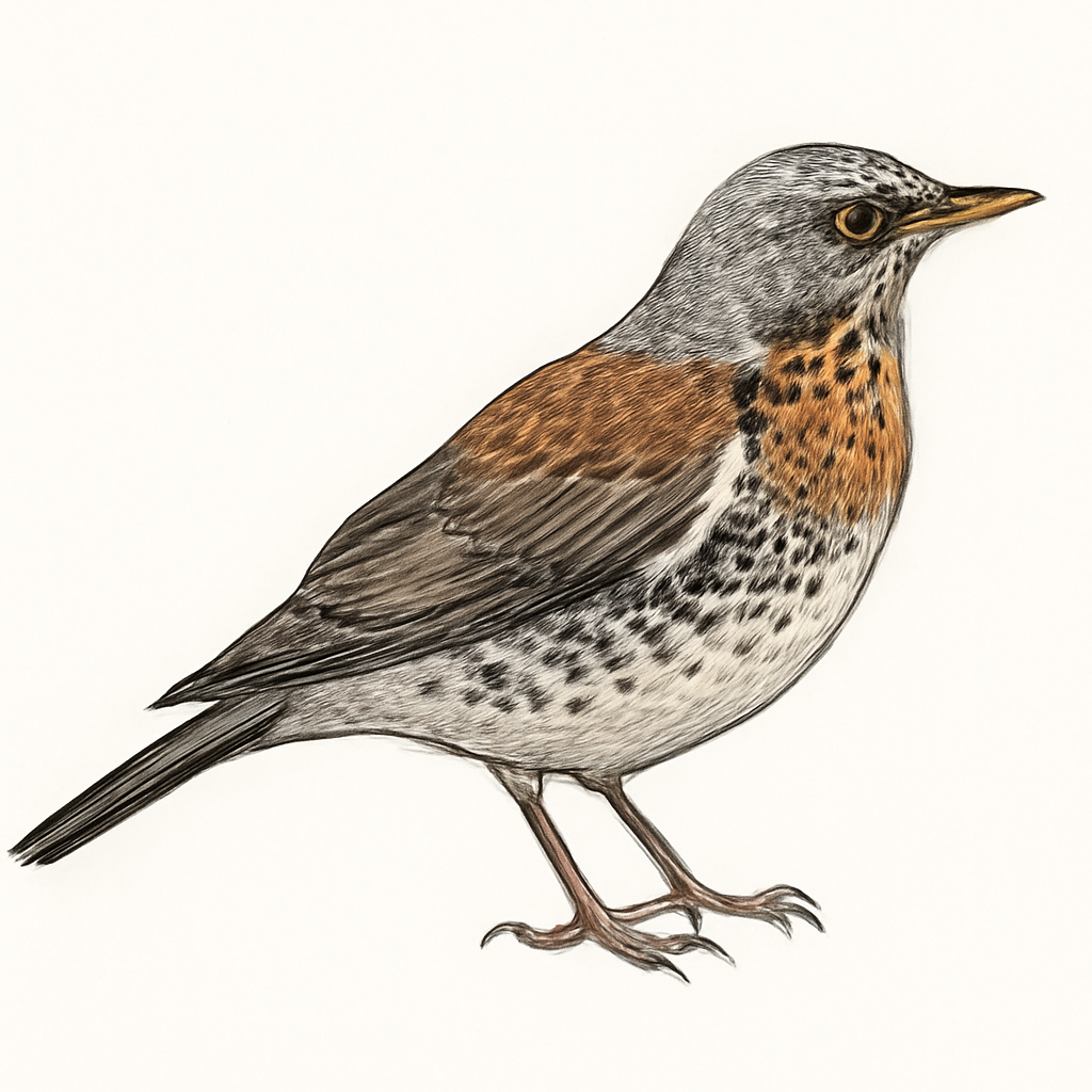 Fieldfare illustration