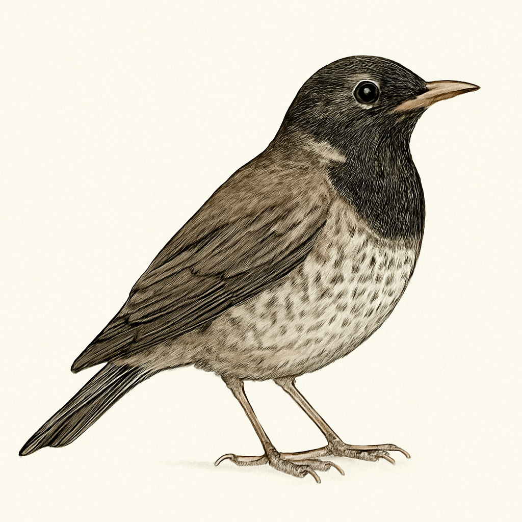 Black-throated Thrush illustration
