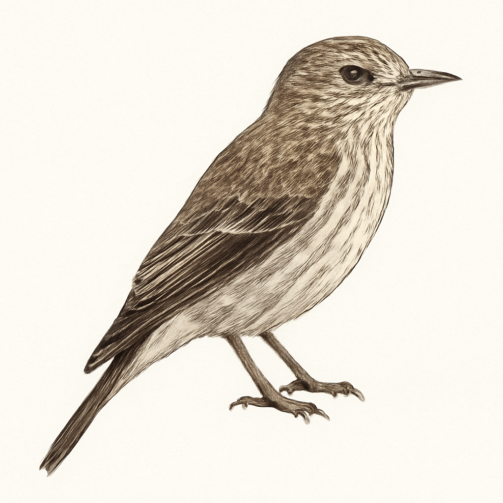 Illustration de Gobemouche à taches grises