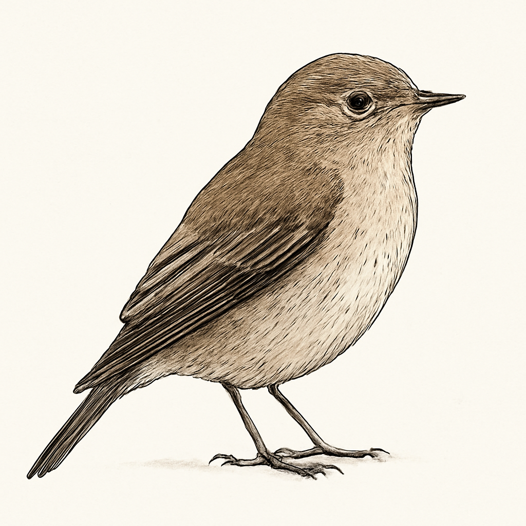 Asian Brown Flycatcher illustration