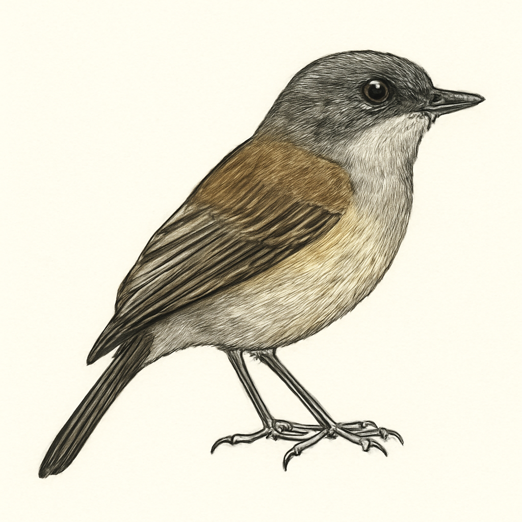 Illustrazione di Gray-throated Tit-Flycatcher
