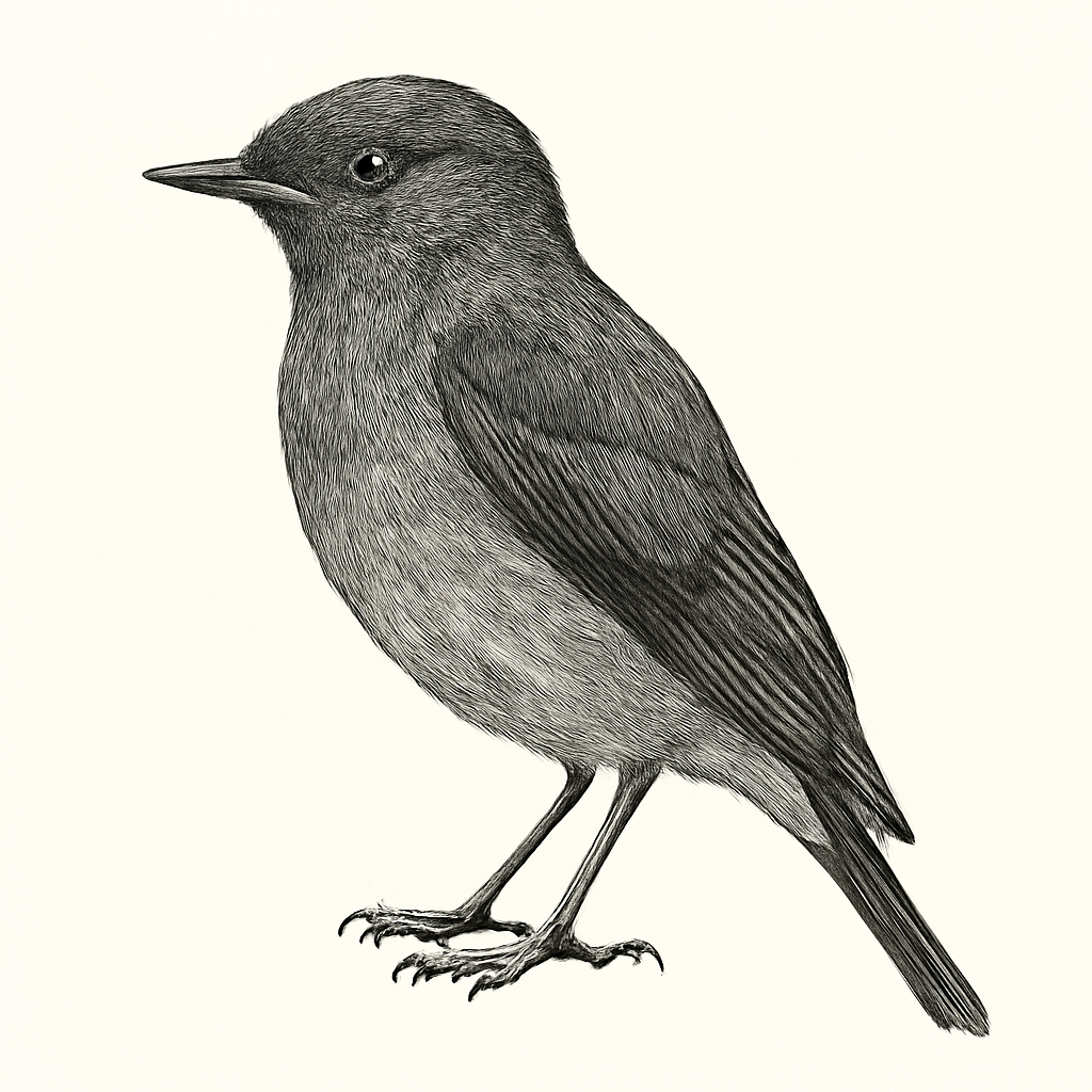 Illustrazione di Southern Black-Flycatcher