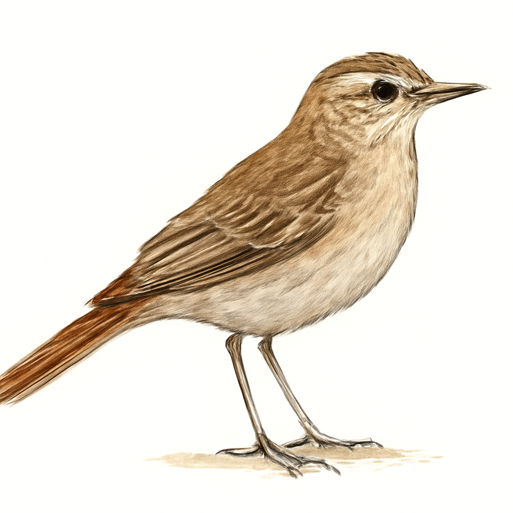 Rufous-tailed Scrub Robin illustration