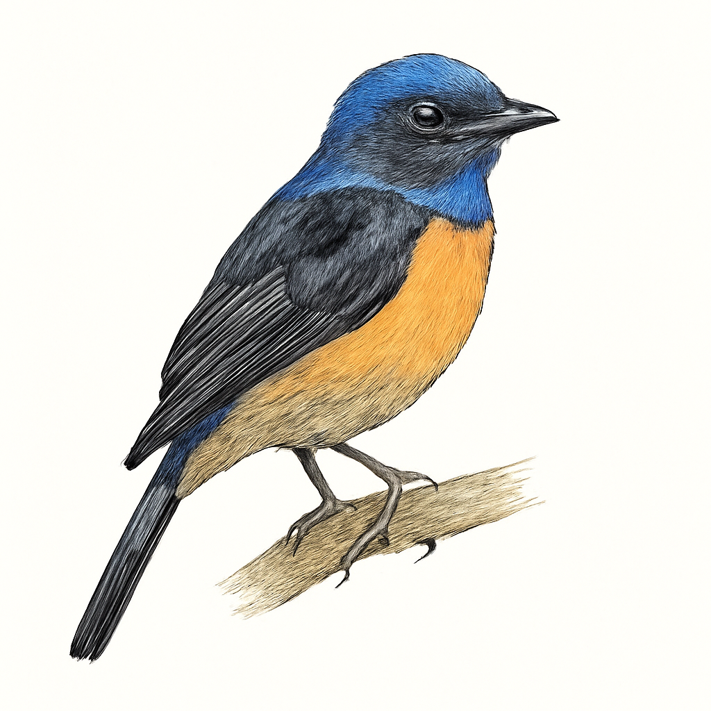 Ilustração de chinese vivid niltava