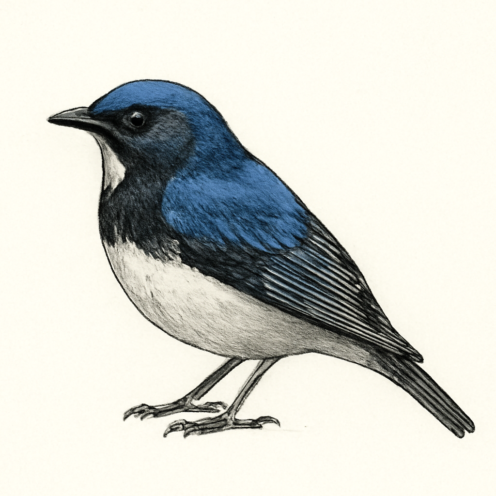 Illustration de Gobemouche bleu