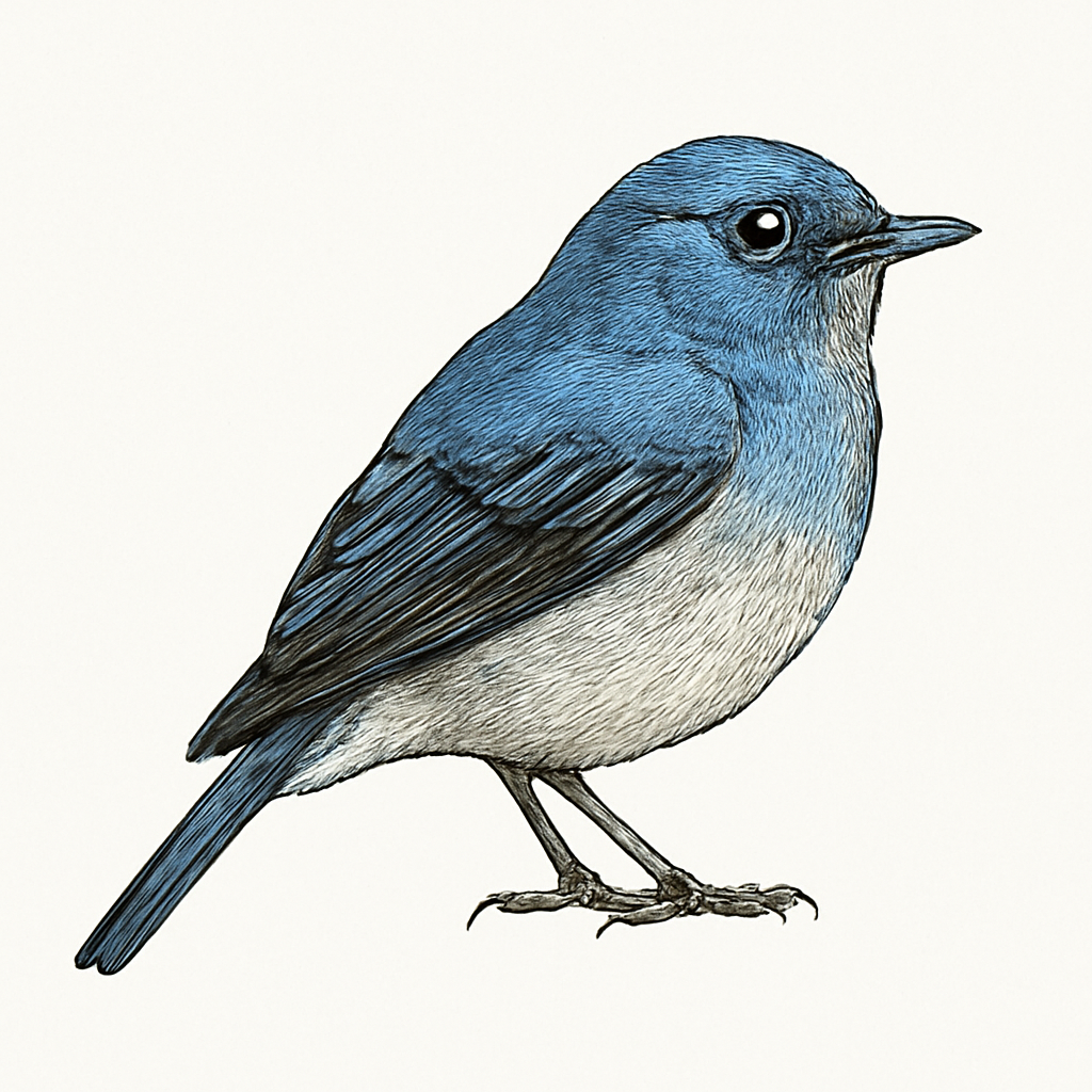 Ilustración de Papamoscas de Los Nilgiri
