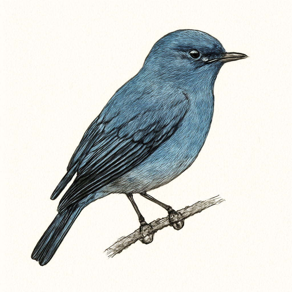 Illustration de Gobemouche indigo
