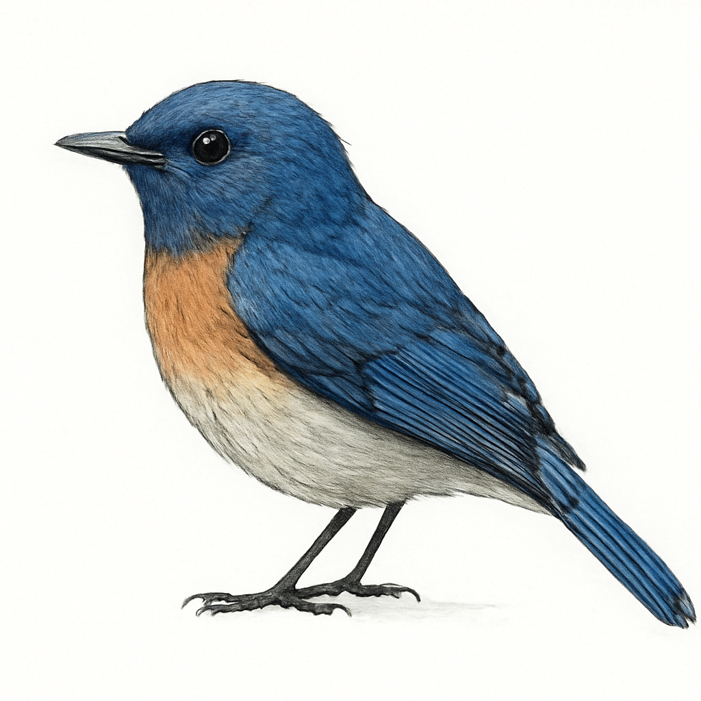 Hainan Blue Flycatcher illustration