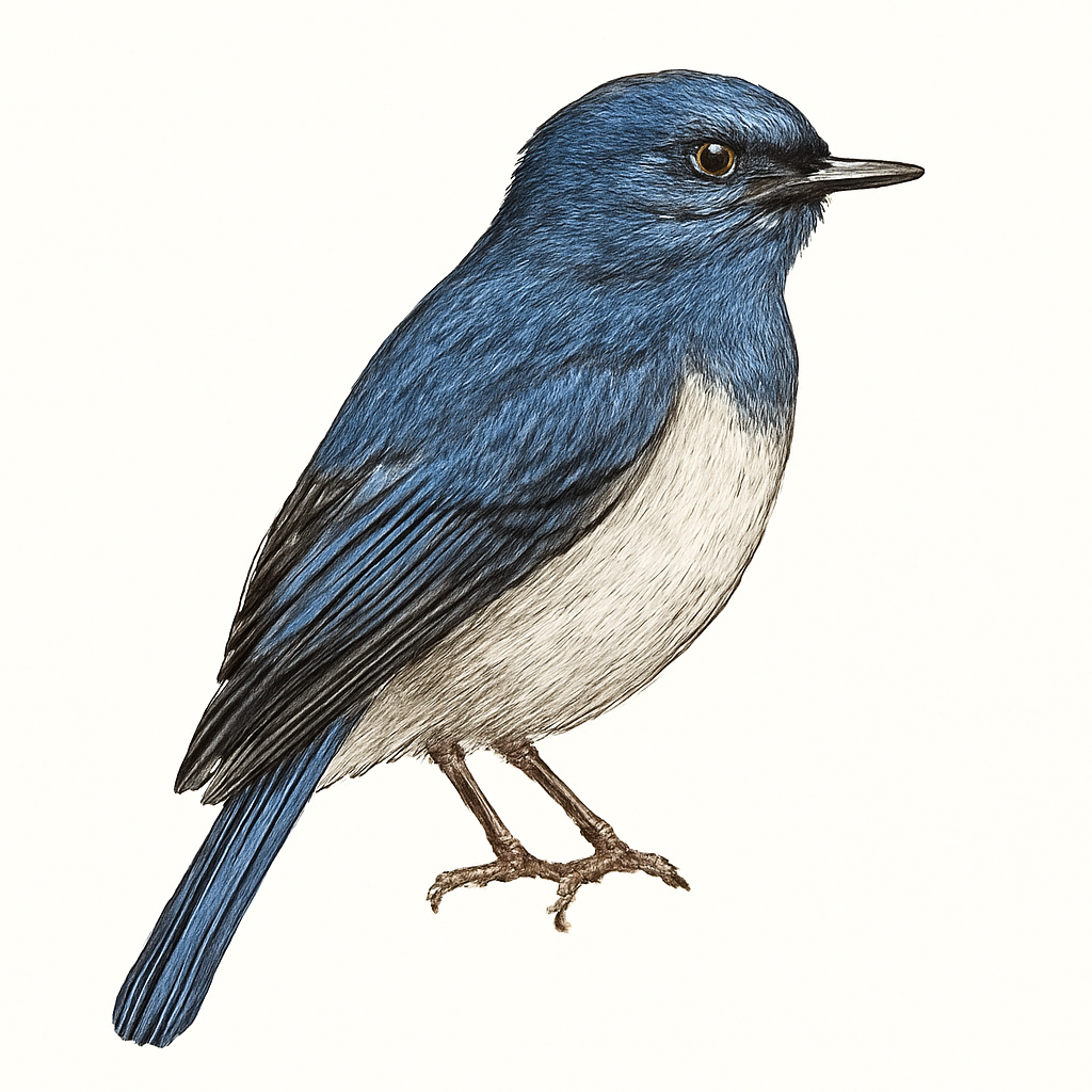 Illustration de Gobemouche à ventre blanc