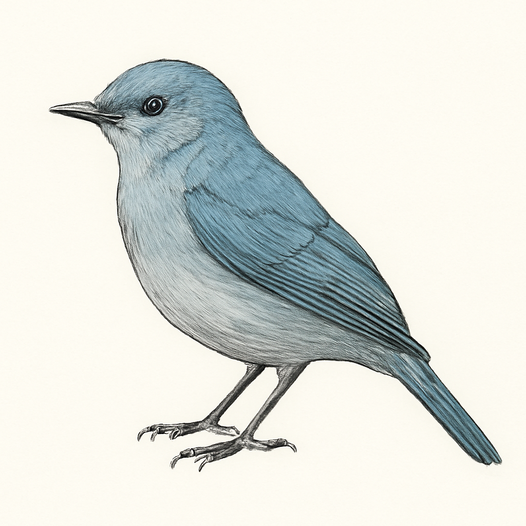 Pale Blue Flycatcher illustration
