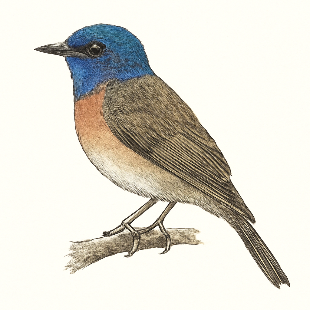 Illustrazione di Blue-throated Flycatcher