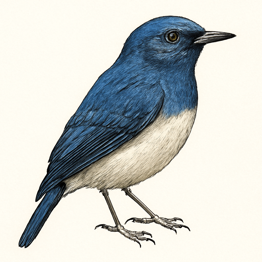 Illustration von Dickschnabel-Blauschnäpper