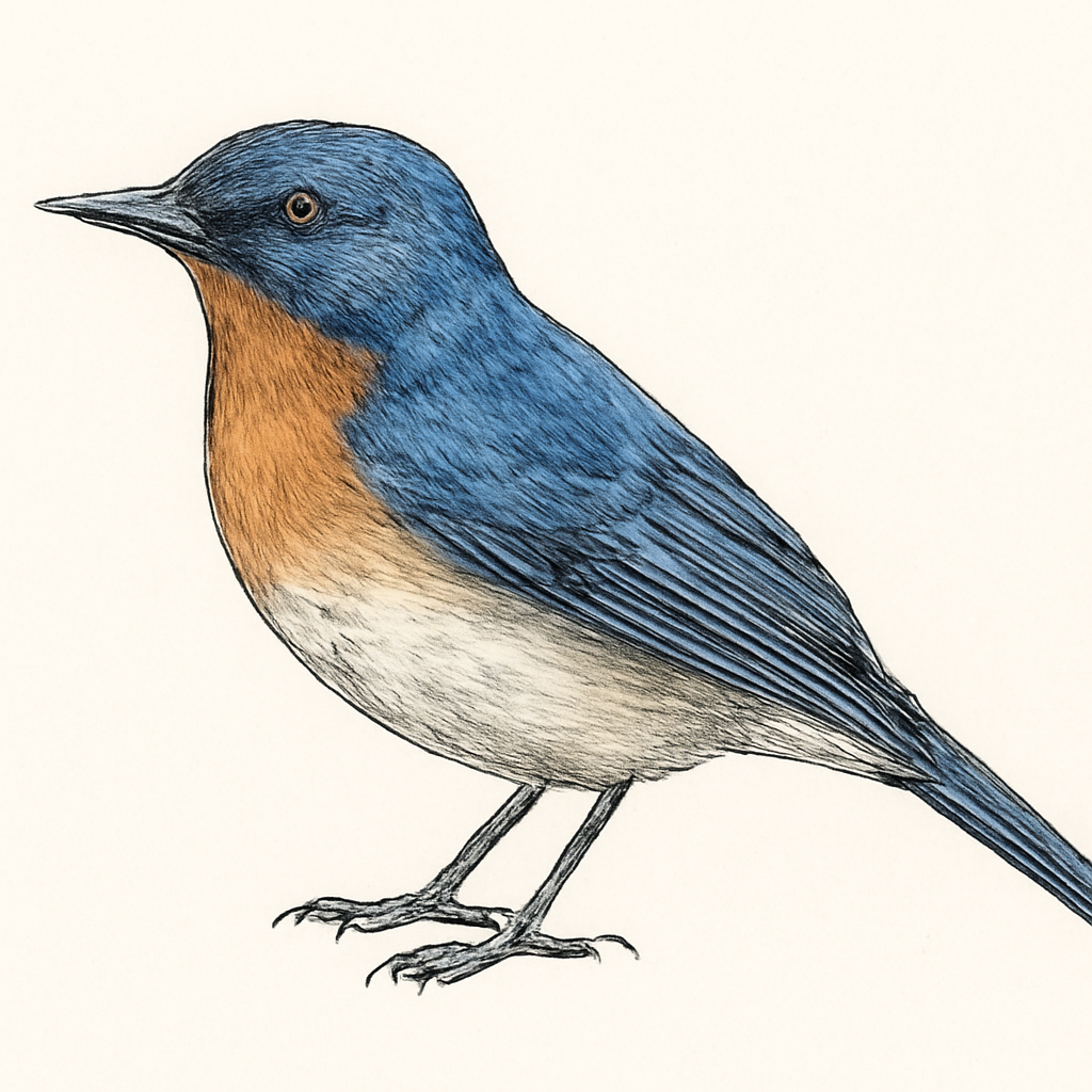 Ilustração de hill blue flycatcher