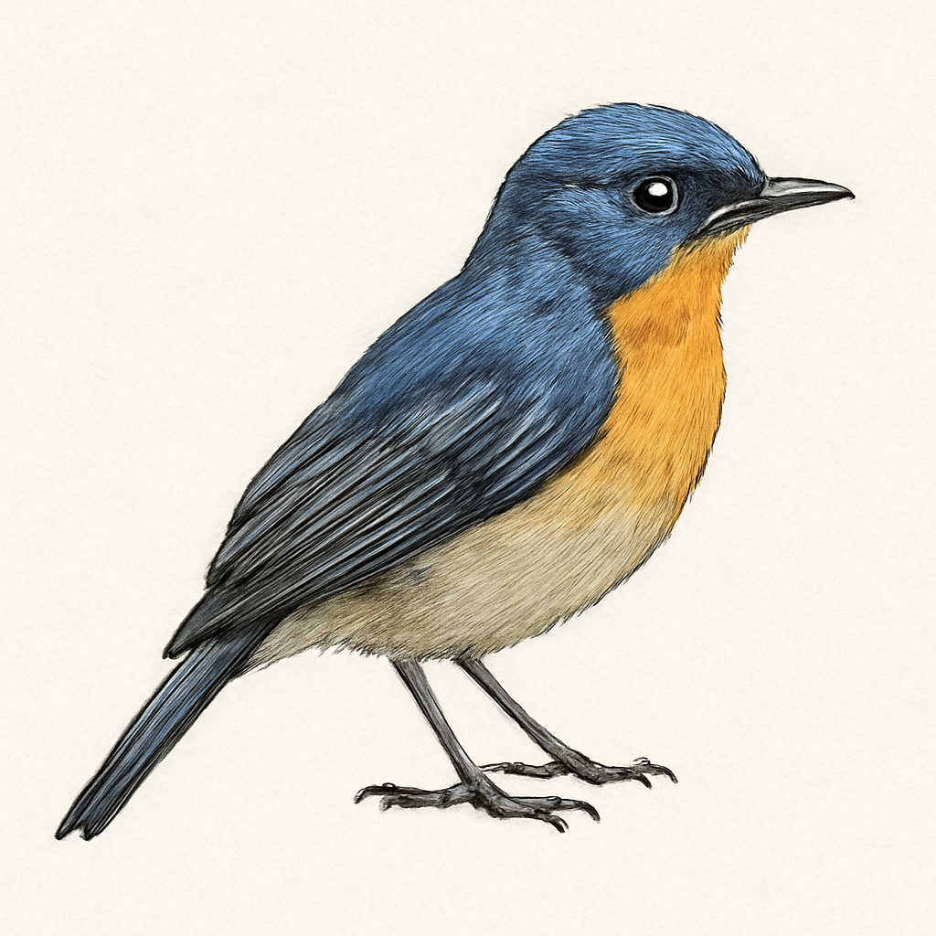 Ilustración de Papamoscas Malayo