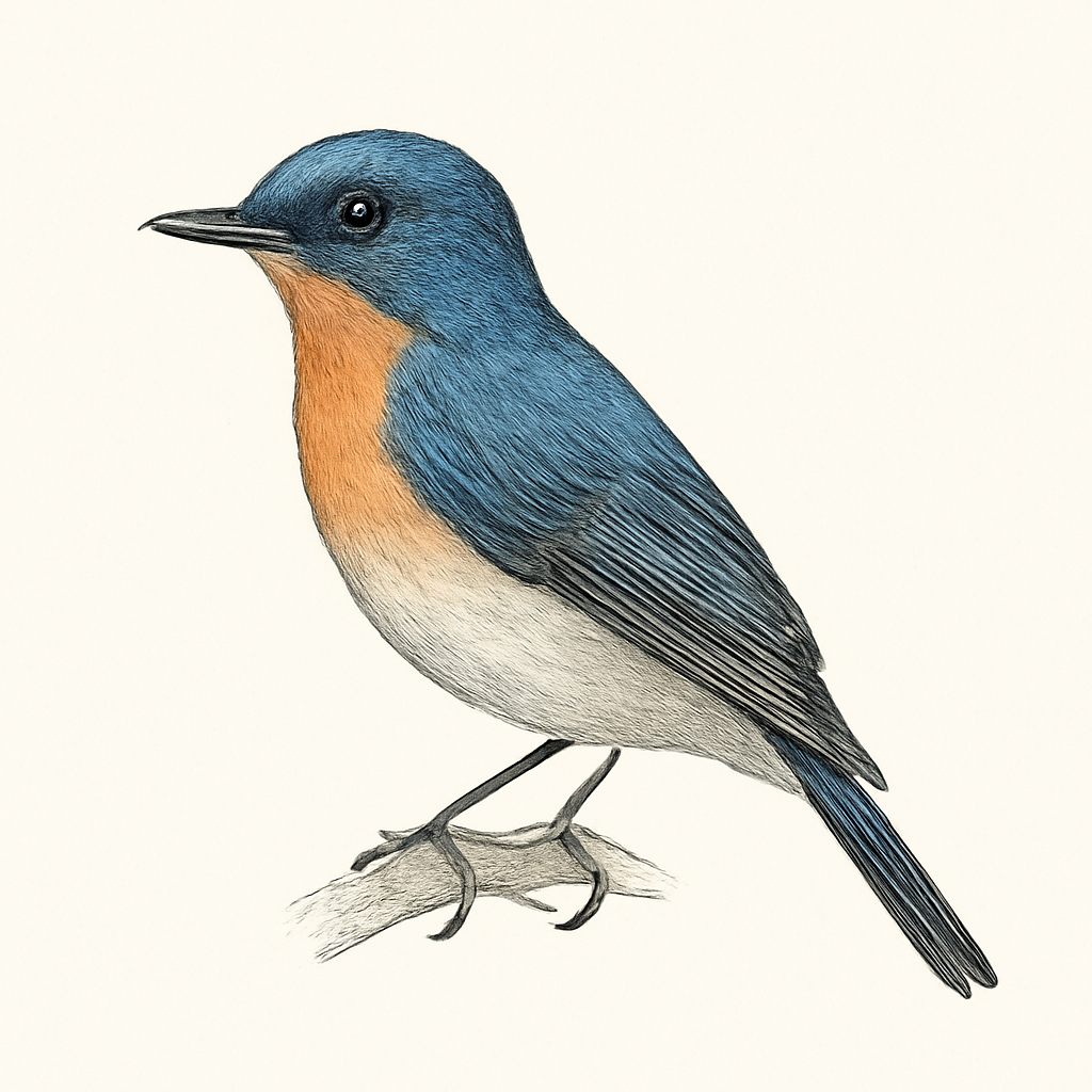 Ilustración de Papamoscas Indochino
