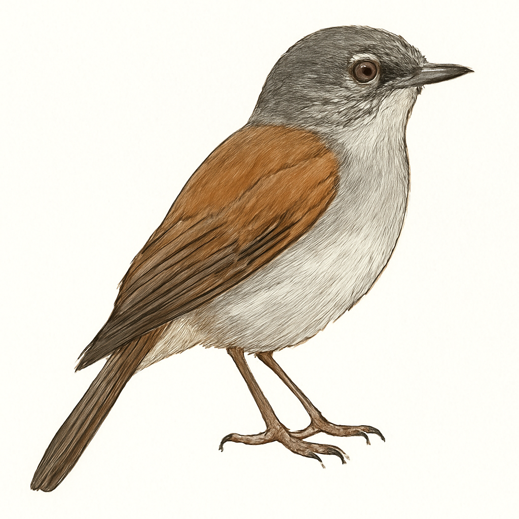 Illustration von Graubrust-Dschungelschnäpper