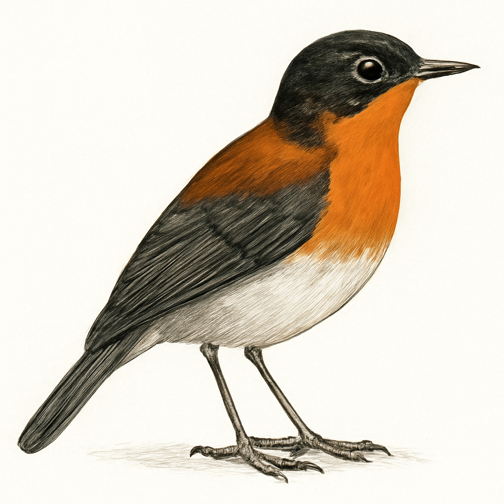 Illustration von Weißbauchrötel