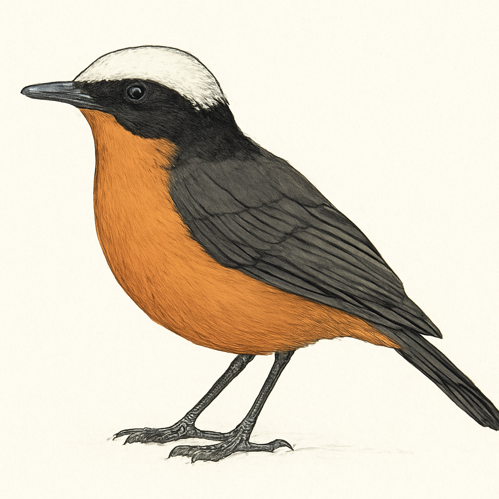 Illustration von Schneescheitelrötel