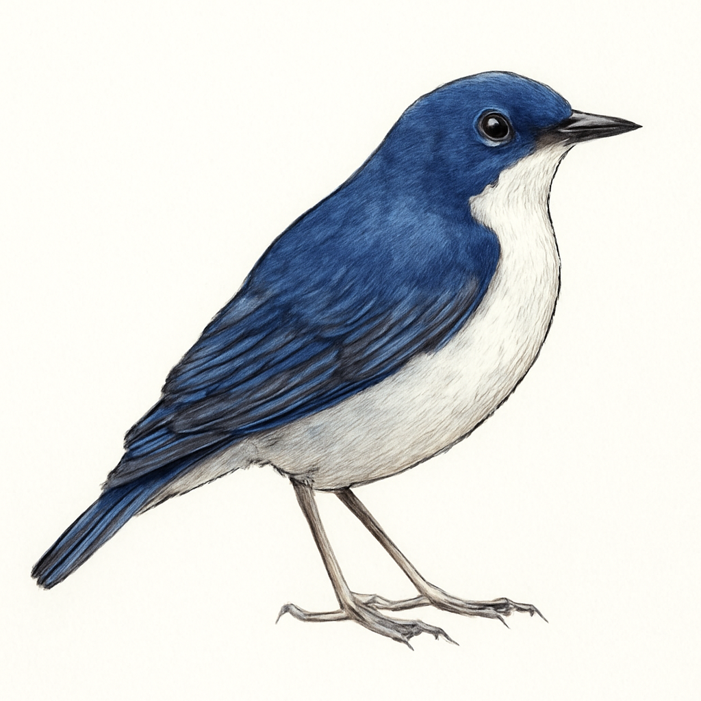 Siberian Blue Robin illustration