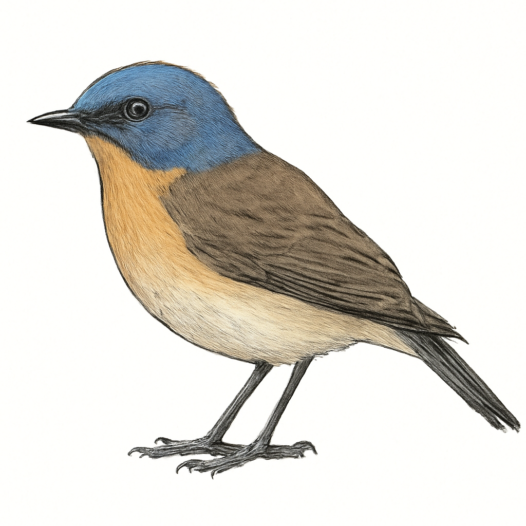 Ilustração de blue-fronted robin