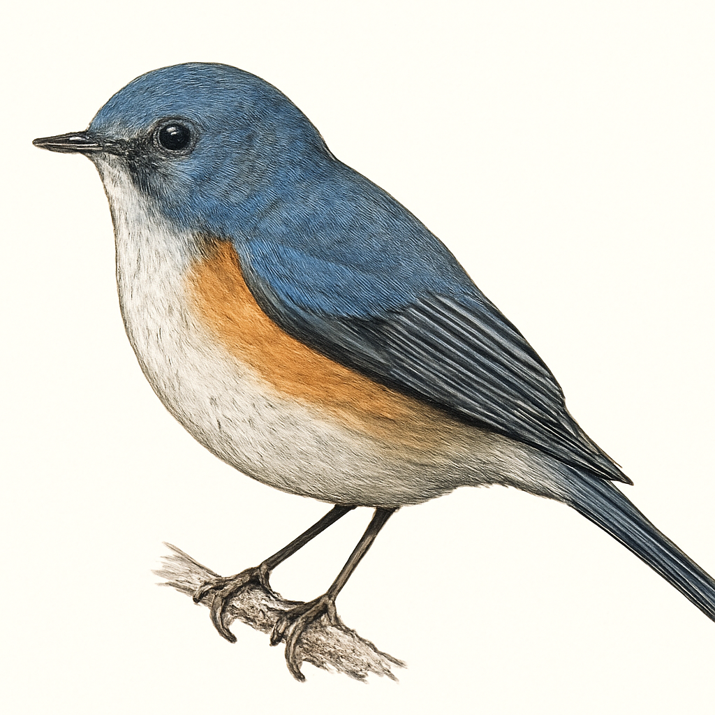 Red-flanked Bluetail illustration