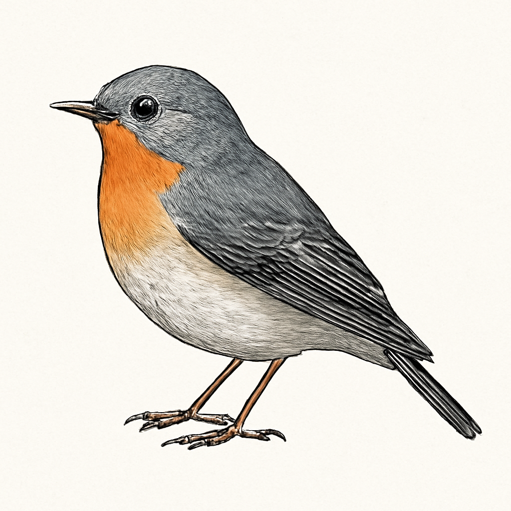 Ilustração de slaty-backed flycatcher