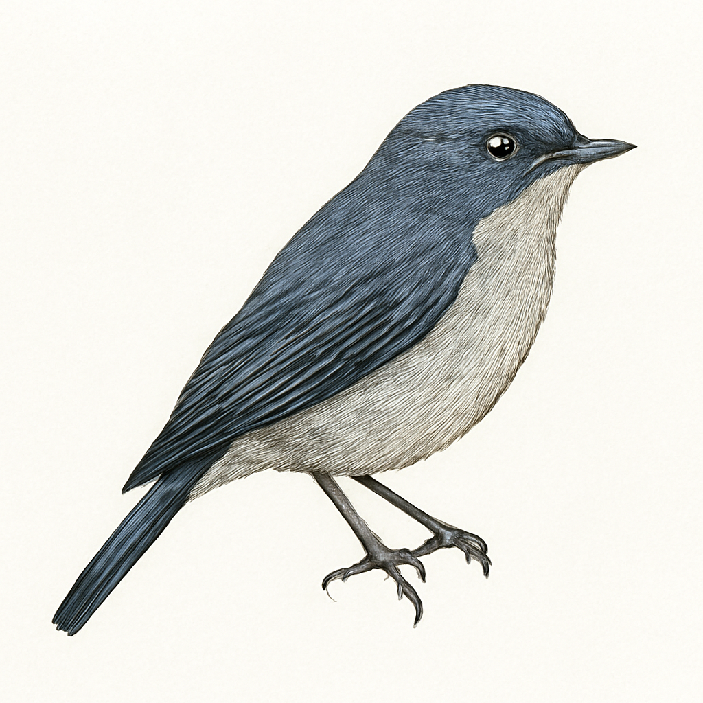 Illustration von Dreifarbenschnäpper