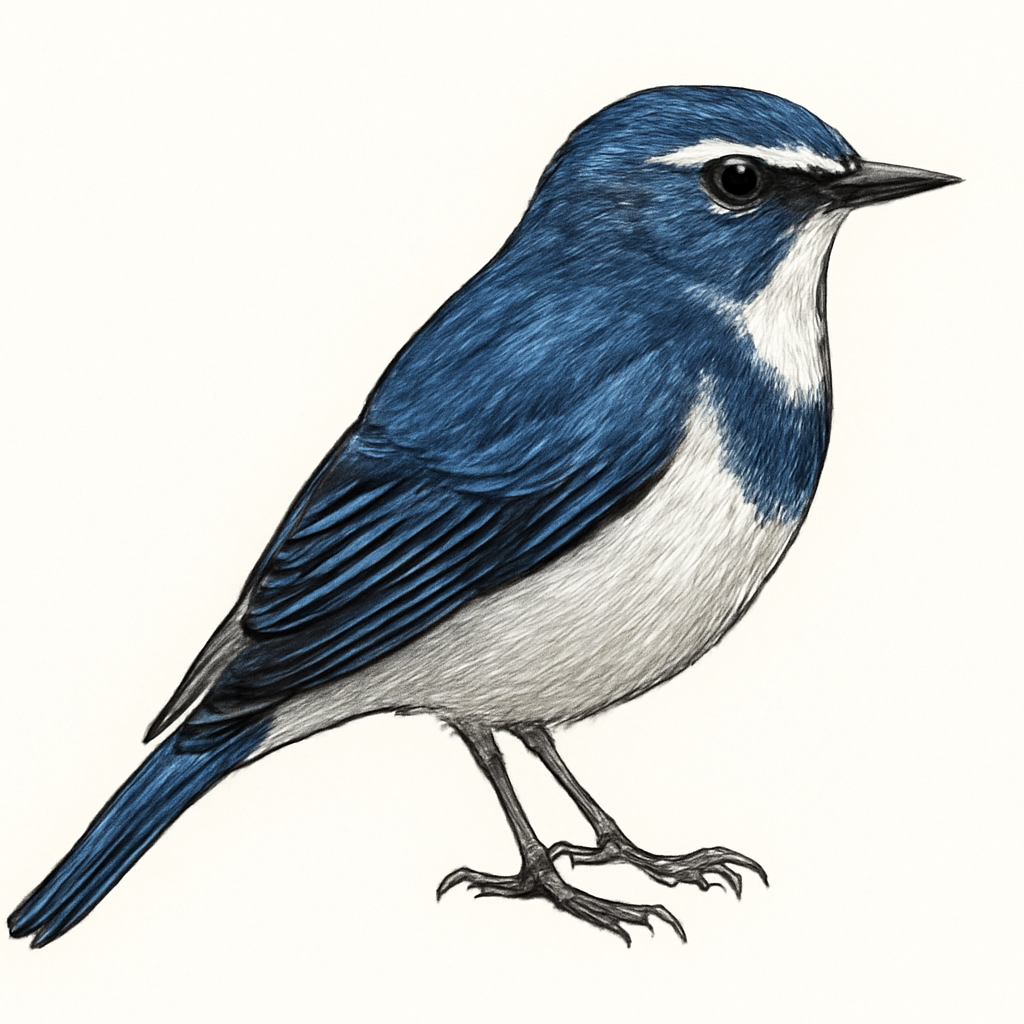 Ilustração de ultramarine flycatcher