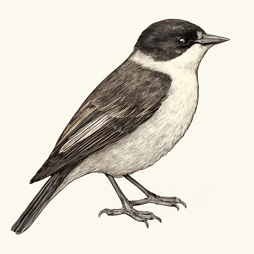 Semicollared Flycatcher illustration