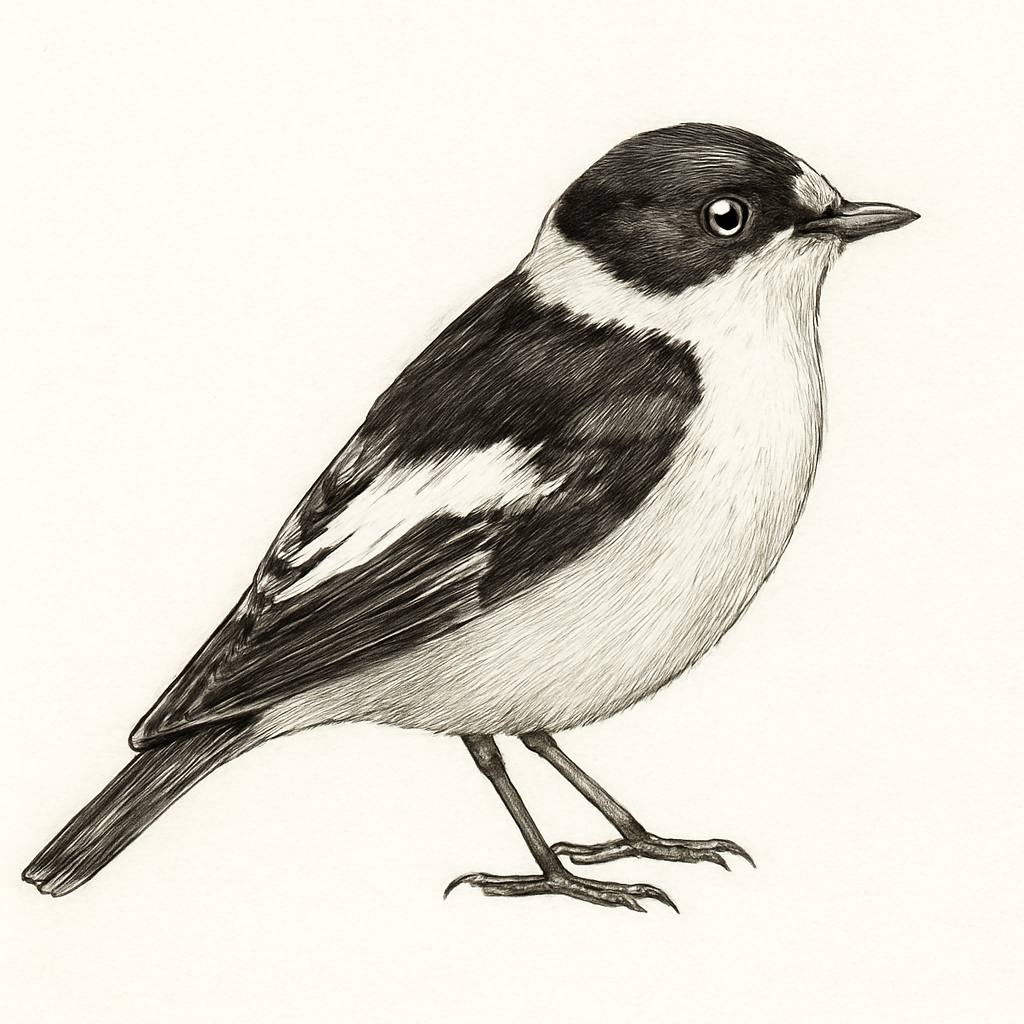 Collared Flycatcher illustration